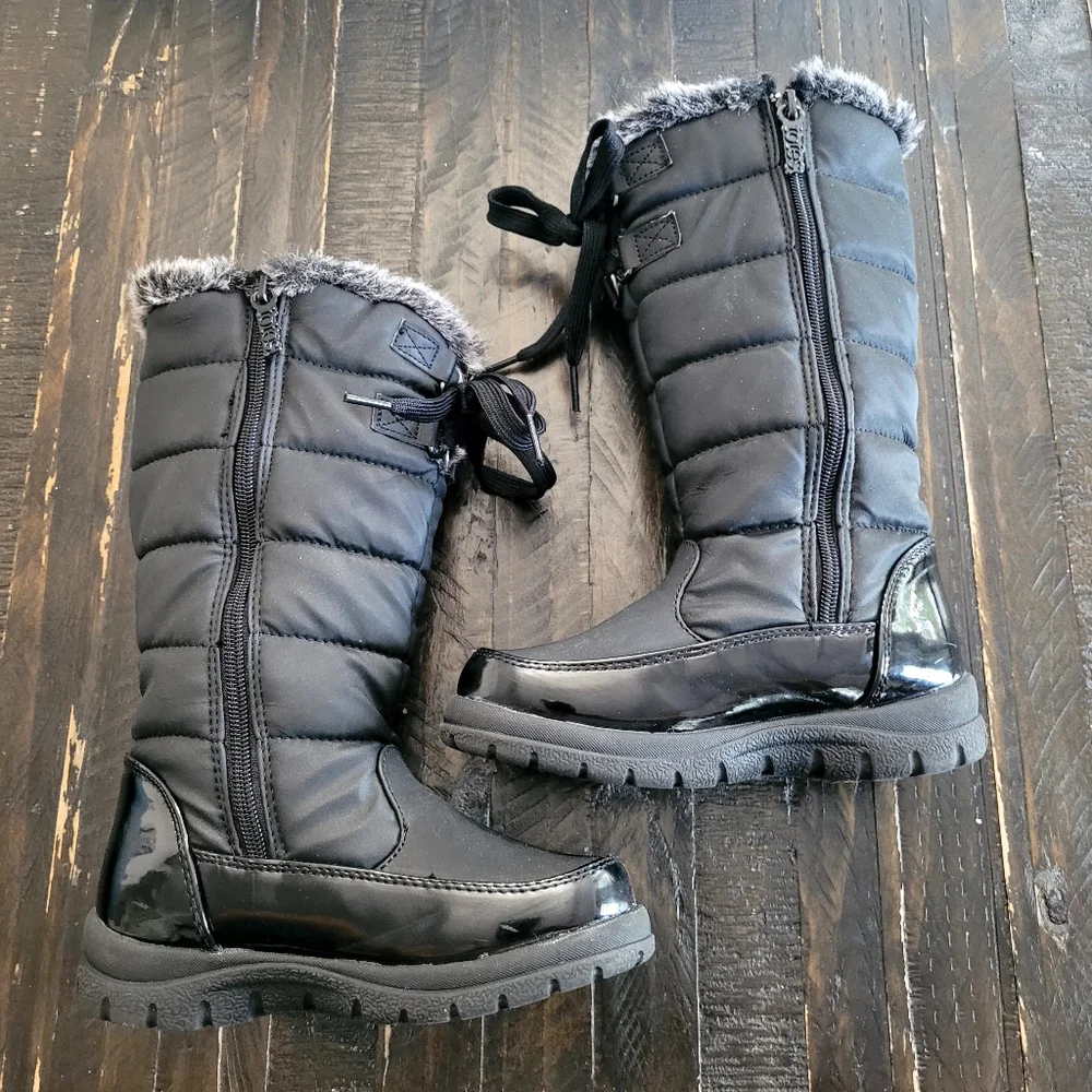 TOTES Hollie Thermolite Waterproof Faux Fur Lined Snow Boots Girls Size 12